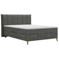 Boxbett Veloria Anthrazit ca. 140x200cm - Anthrazit/Beige, KONVENTIONELL, Textil/Metall (140/200cm) - Based