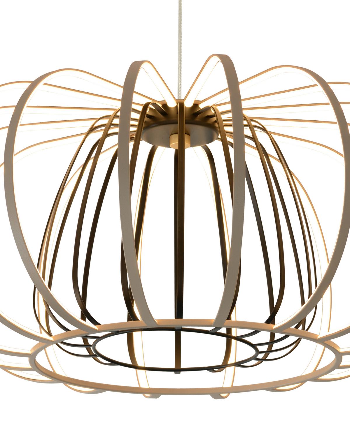 LAMPA ZWIESZANA LED 6033-113 SALO - kolor piaskowy, Design, metal (55/150cm)