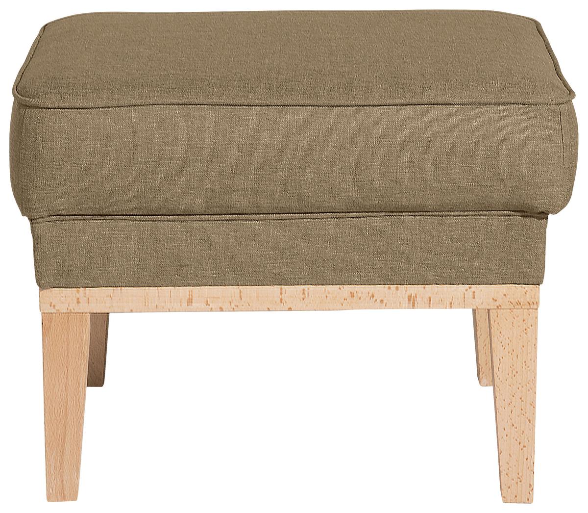 HOCKER ANGELO - Sandfarben/Naturfarben, KONVENTIONELL, Holz/Textil (50/41/41cm) - Max Winzer
