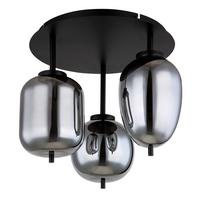 DECKENLEUCHTE 15345-3D - Schwarz, Design, Glas/Metall (46/36cm) - Globo