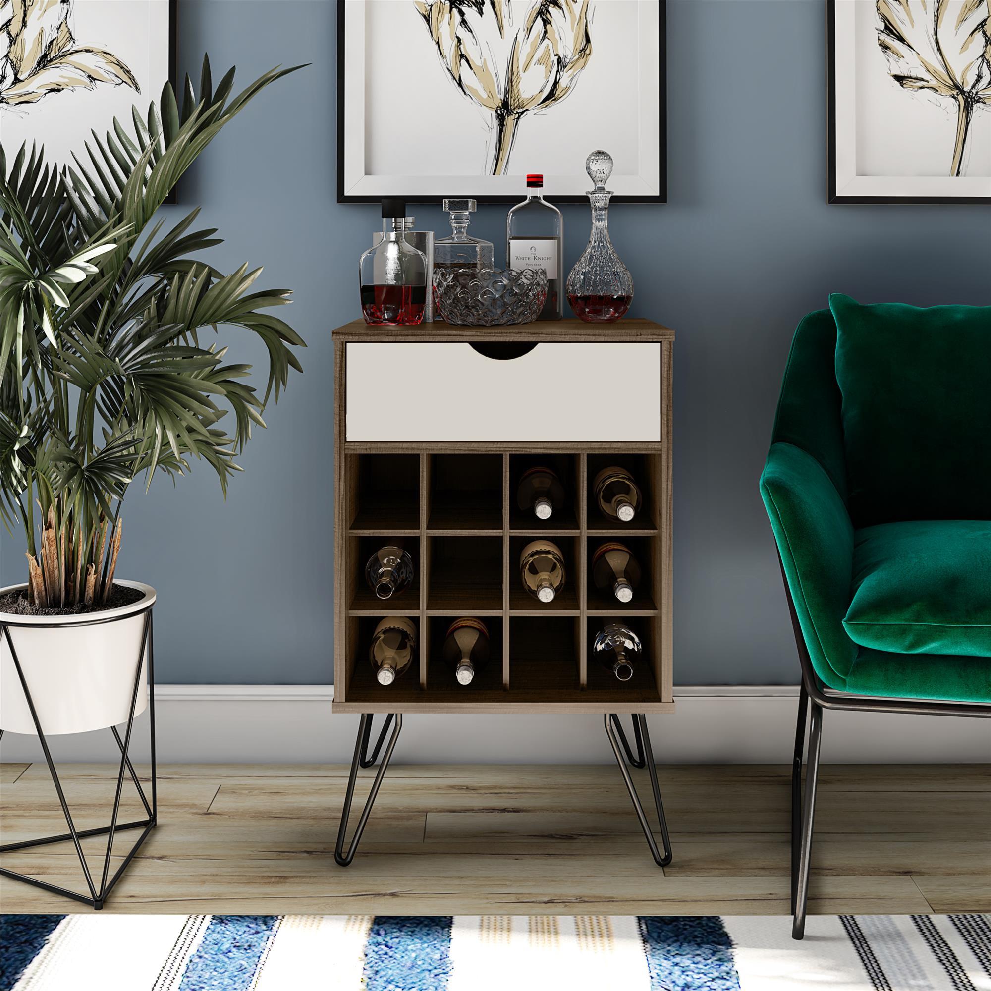 Weinregal Concord Dunkelbraun ca. 51x80x45cm - Eichefarben/Dunkelbraun, Design, Holzwerkstoff/Metall (51/80/45cm) - MID.YOU