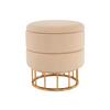 HOCKER Hocker rund in Beige - Beige/Goldfarben, Basics, Holzwerkstoff/Kunststoff (37,5/41/37,5cm) - Kayoom