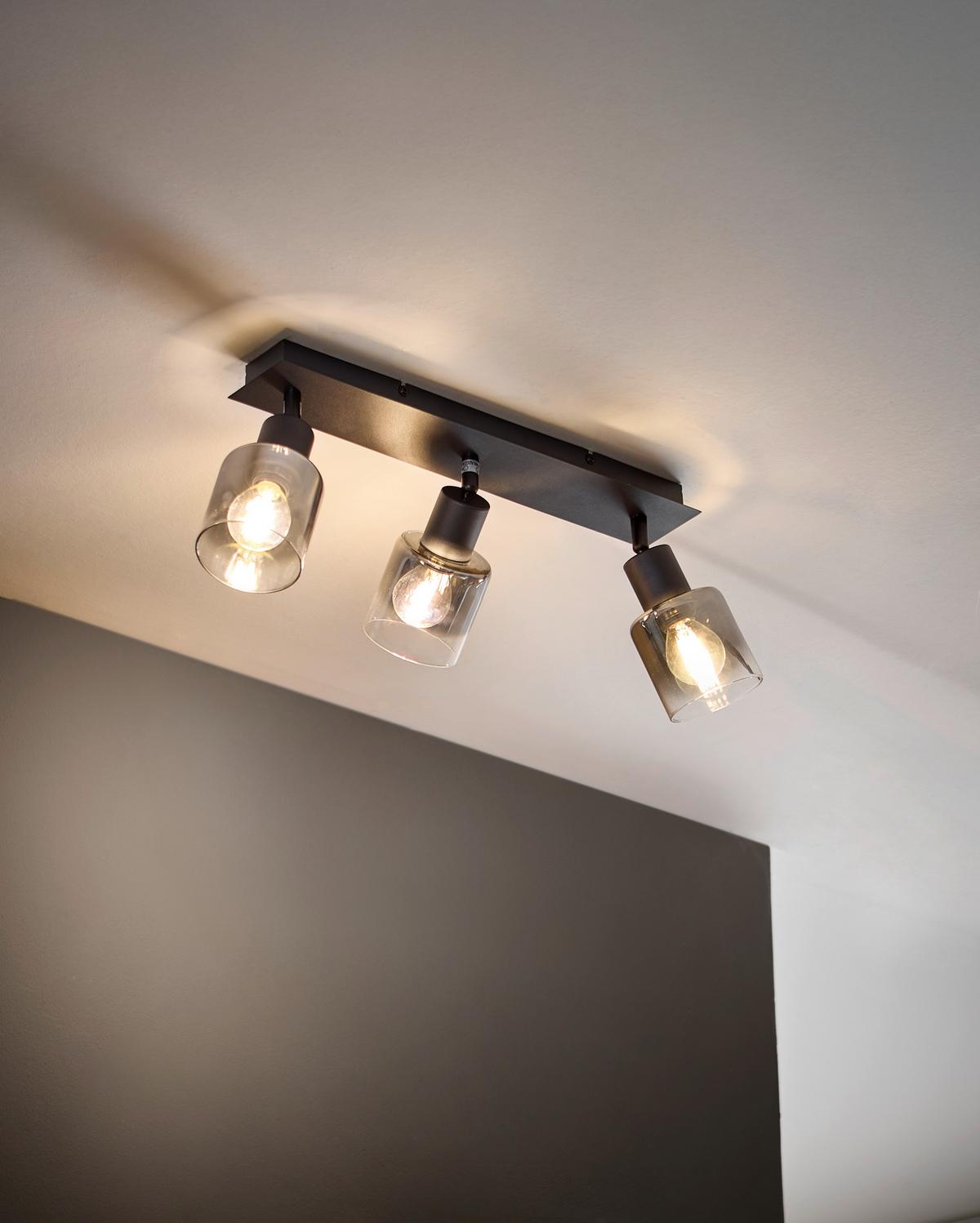 LAMPA REFLEKTOROWA GENUA *SBN* - czarny, Basics, metal/szkło (40/8/18cm) - Novel