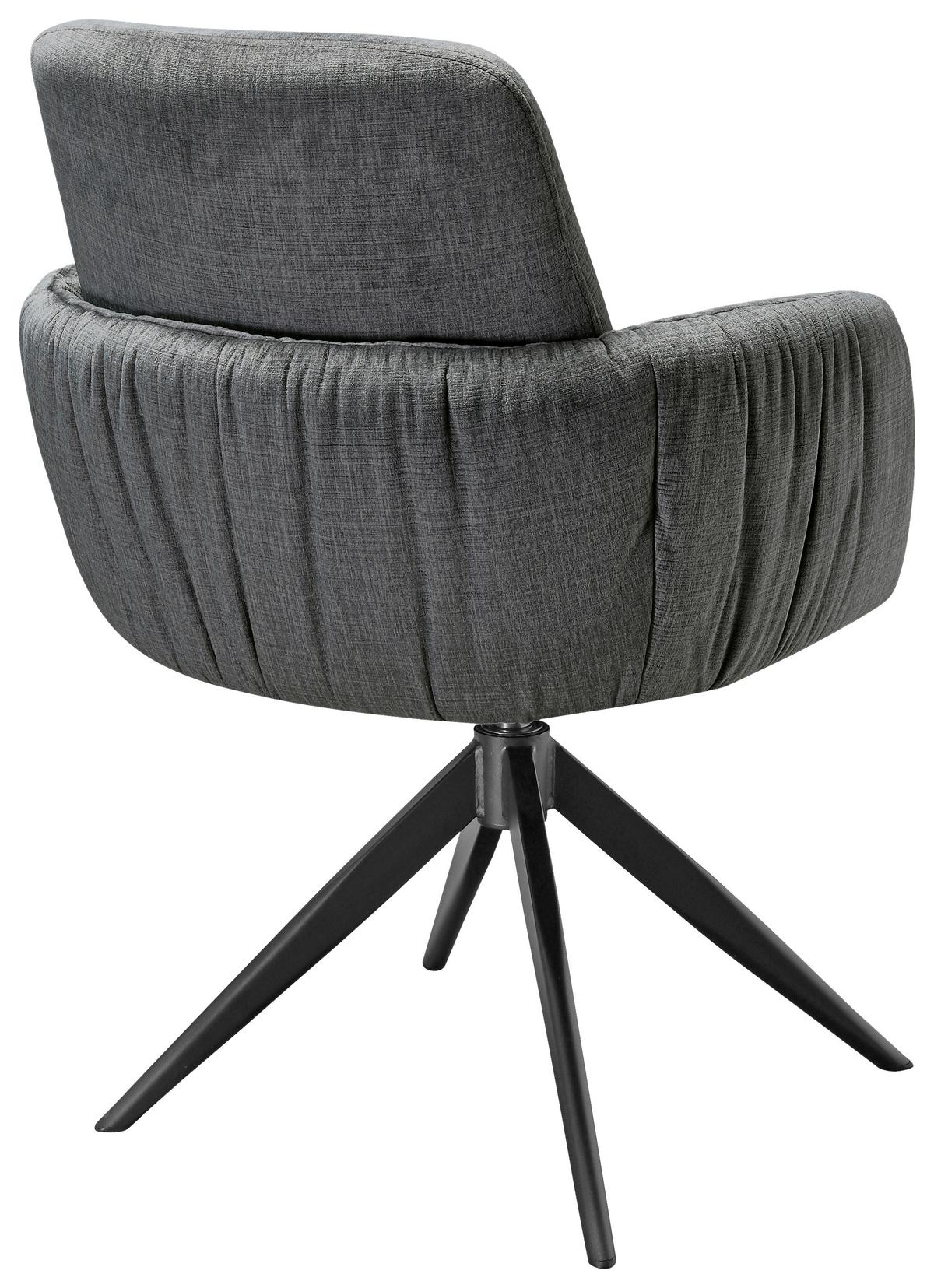 KRZESŁO Z PODŁOKIETNIKAMI ELOISE MOOVE -EXKLUSIV- - czarny/szary, Design, metal/tkanina (59/85/62cm) - Moderano