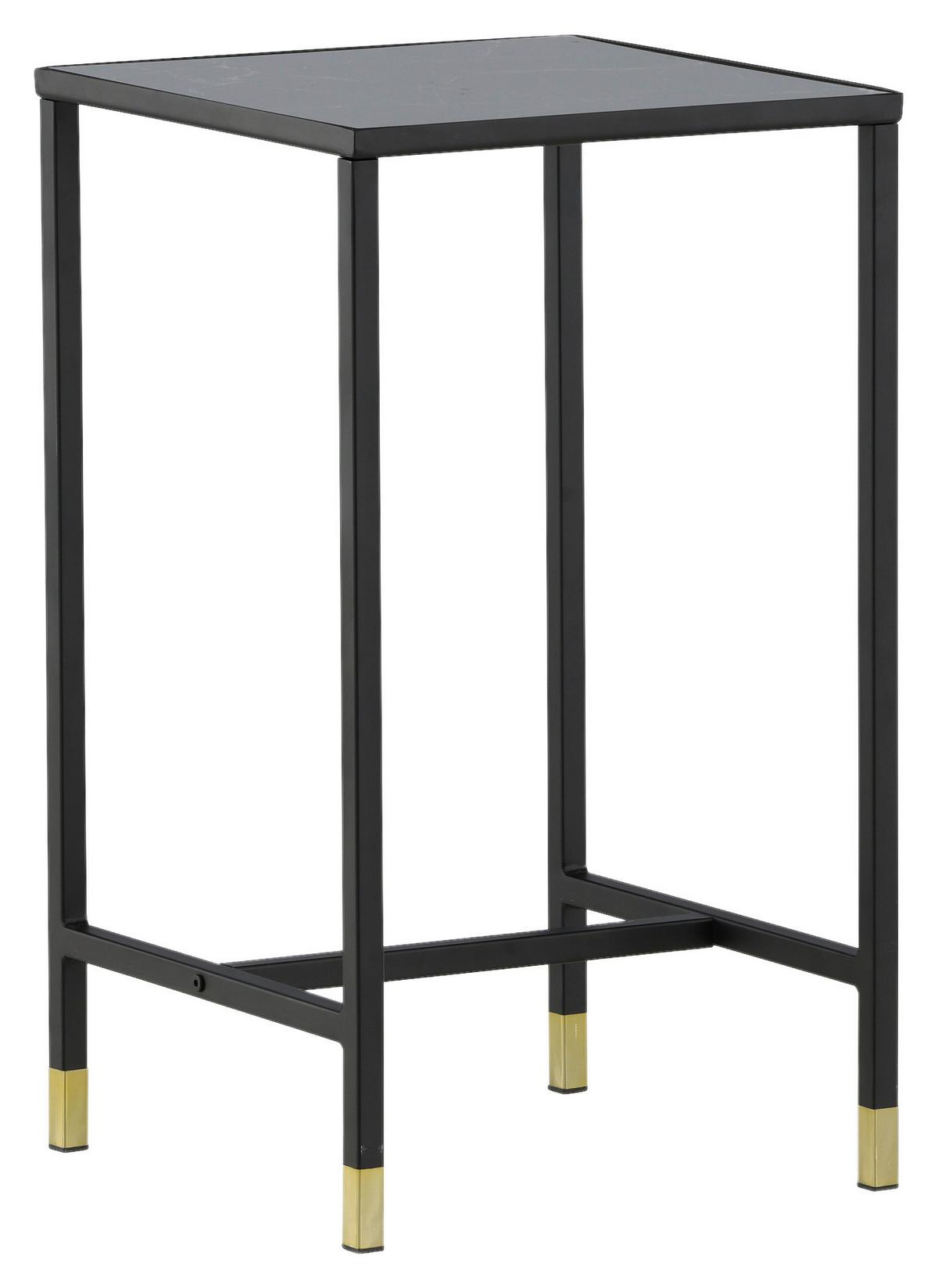 BEISTELLTISCH DIPP - Messingfarben/Schwarz, Design, Glas/Metall (40/40/70cm) - Livetastic