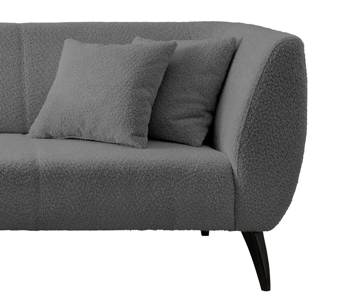 Wohnlandschaft Colori Anthrazit Bouclé - Anthrazit/Schwarz, MODERN, Holz/Textil (160/264cm) - MID.YOU