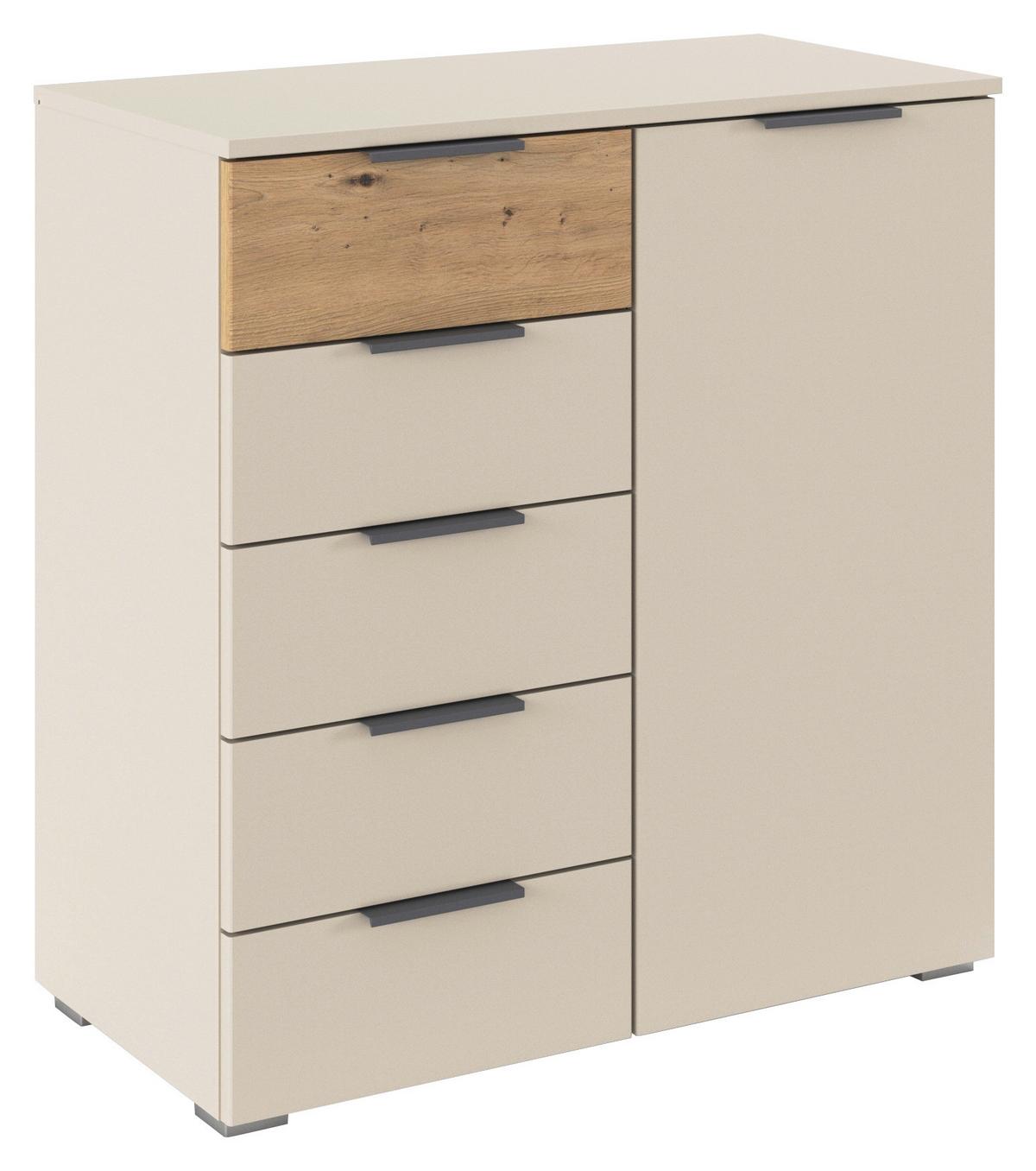 Komoda Ellmau - srebrne boje/hrast Artisan, Konvencionalno, drvni materijal/metal (80/84/40cm) - Premium Living