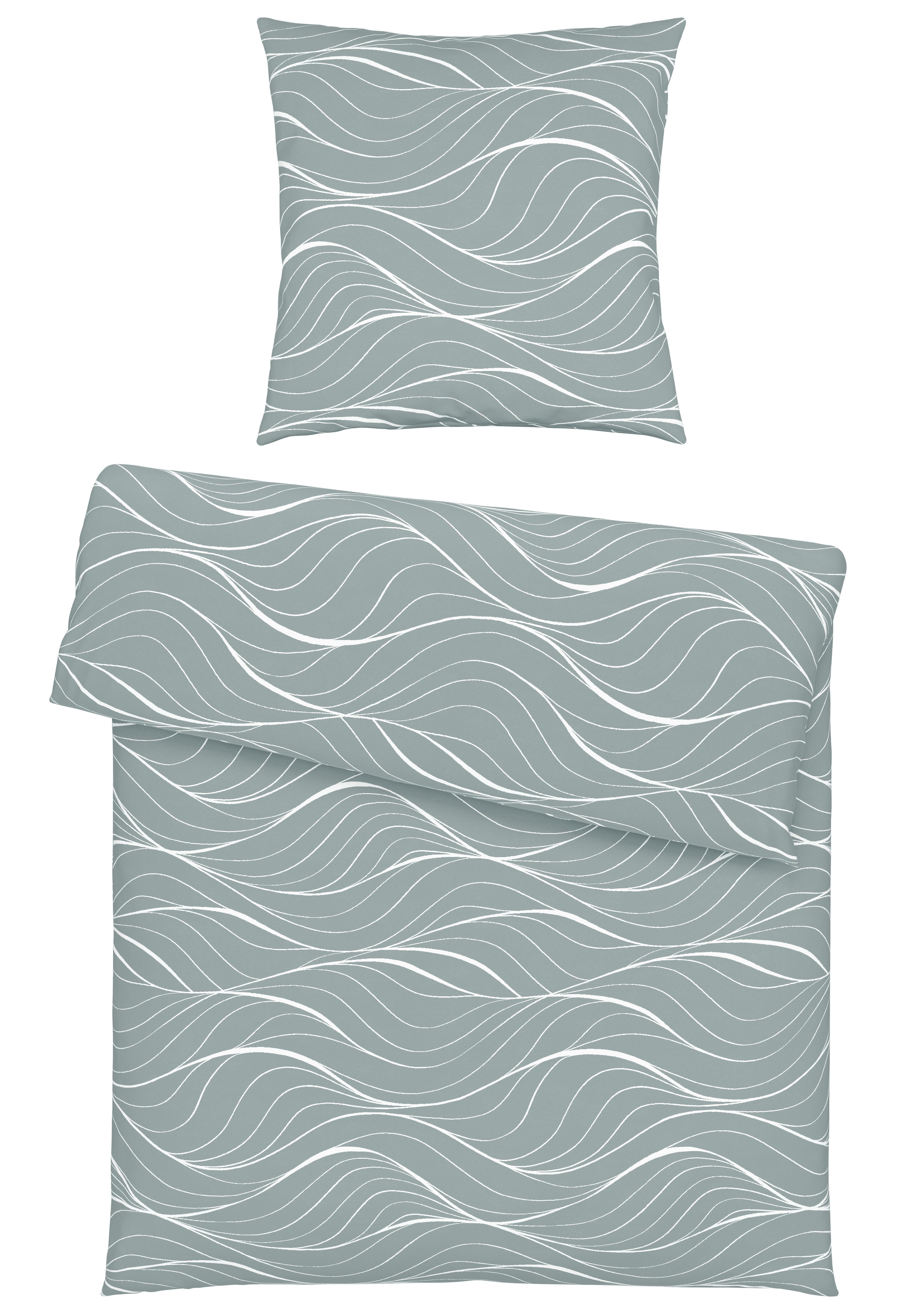 Bettwäsche Waves in Hellgrau ca. 135x200cm - Hellgrau, Textil (135/200cm) - Modern Living