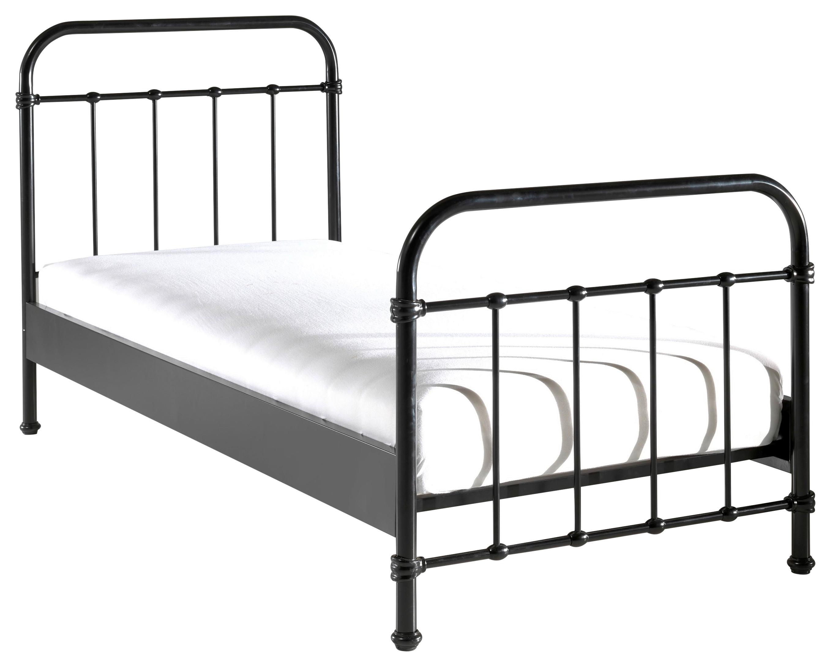 Kinder-/Juniorbett New York ca. 90x200 cm Schwarz - Schwarz, ROMANTIK / LANDHAUS, Metall (90/200cm) - MID.YOU