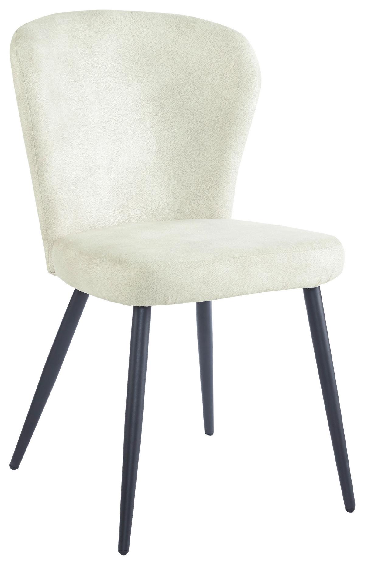 Stuhl Lynn in Beige - Beige/Schwarz, MODERN, Textil/Metall (51/86/65cm) - Mömax