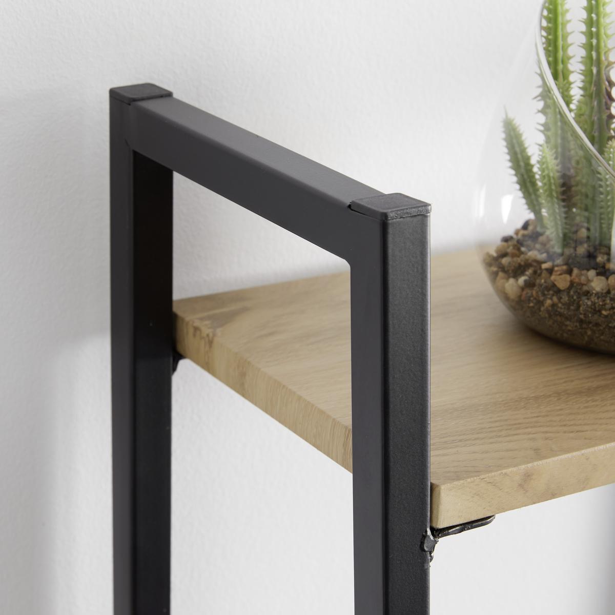 Standregal Giorgia ca. 60x148 cm Naturfarben/Schwarz MDF - Schwarz/Naturfarben, MODERN, Holz/Metall (60/148/32cm) - Bessagi Home