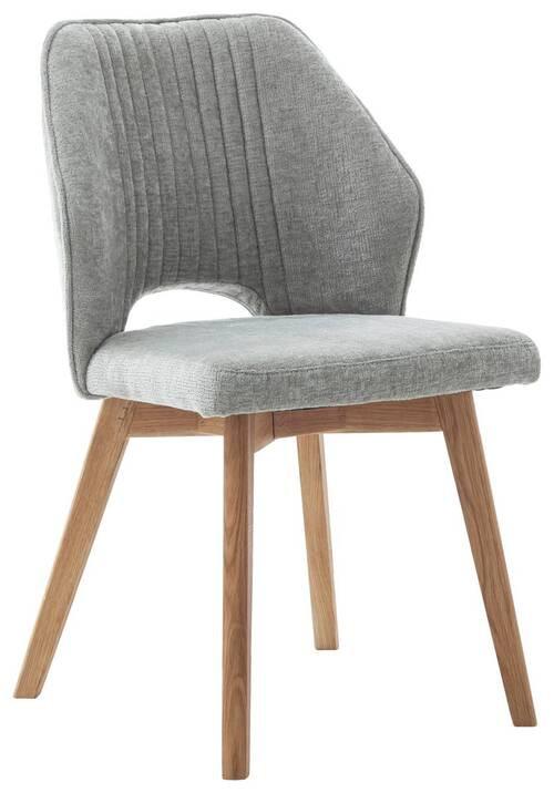 KRZESŁO KONDA - kolor dębowy/jasnoszary, Design, drewno/tkanina (48/92/60cm) - Livetastic