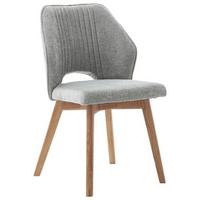 KRZESŁO KONDA - kolor dębowy/jasnoszary, Design, drewno/tkanina (48/92/60cm) - Livetastic