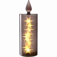 ŚWIECA LED 043861 - szary, Basics, tworzywo sztuczne/szkło (9,5/27/9,5cm) - Leonardo