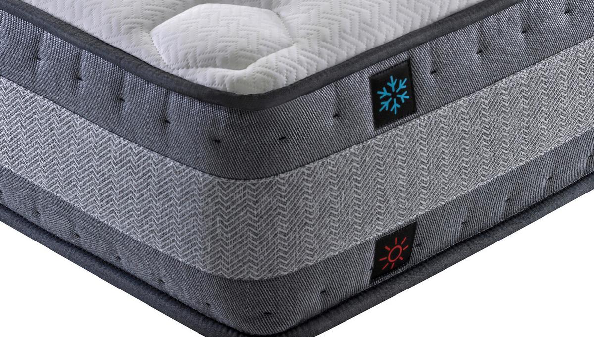Matratze Cool & Wool H3 + H3 ca. 90x200 cm - Weiß/Grau, Basics, Textil (90/200cm) - Yatas