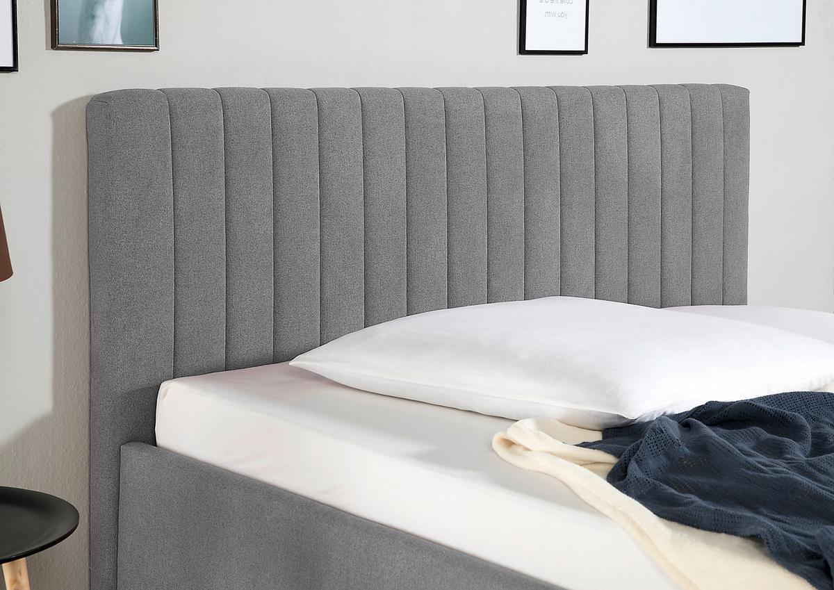 Polsterbett Sierro Grau ca. 180x200 cm - Naturfarben/Grau, MODERN, Holz/Textil (180/200cm) - Livetastic