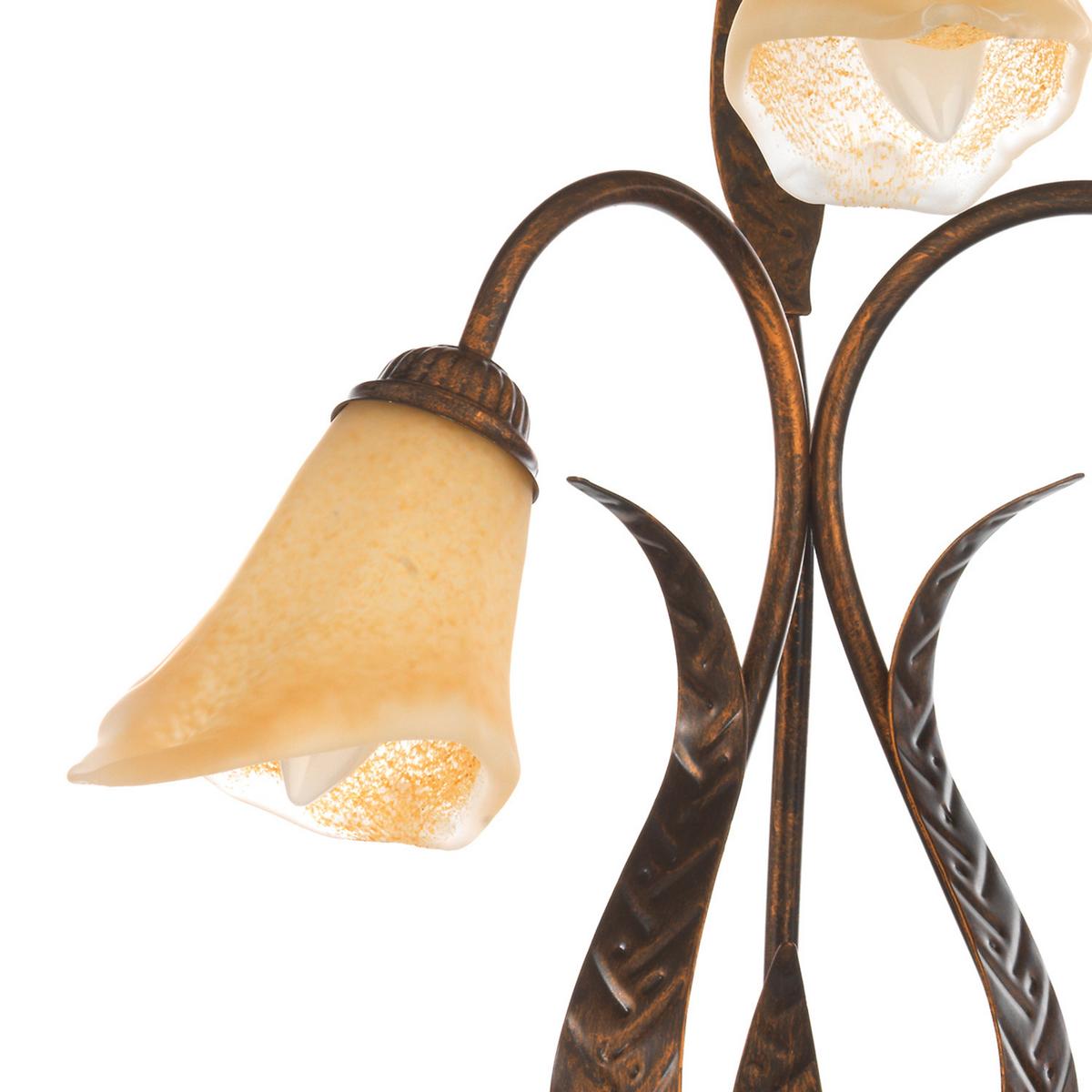 Tischleuchte Alga Bronzefarben max. 6 Watt - Bronzefarben, KONVENTIONELL, Glas/Metall (48/48/61cm)