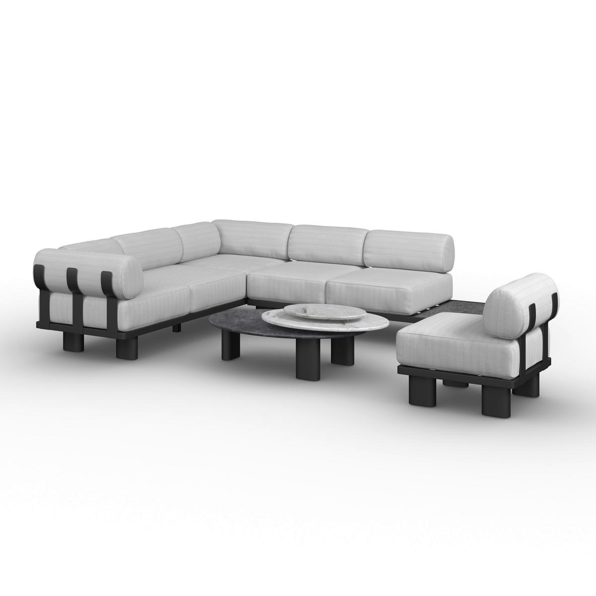 Garnitură grădină Lumea - gri deschis/gri închis, Modern, plastic/metal - Bessagi Garden