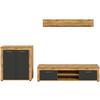 Regal Za Dnevni Boravak Jam - srebrne boje/crna, Design, drvni materijal/plastika (255/159/35cm) - Modern Living