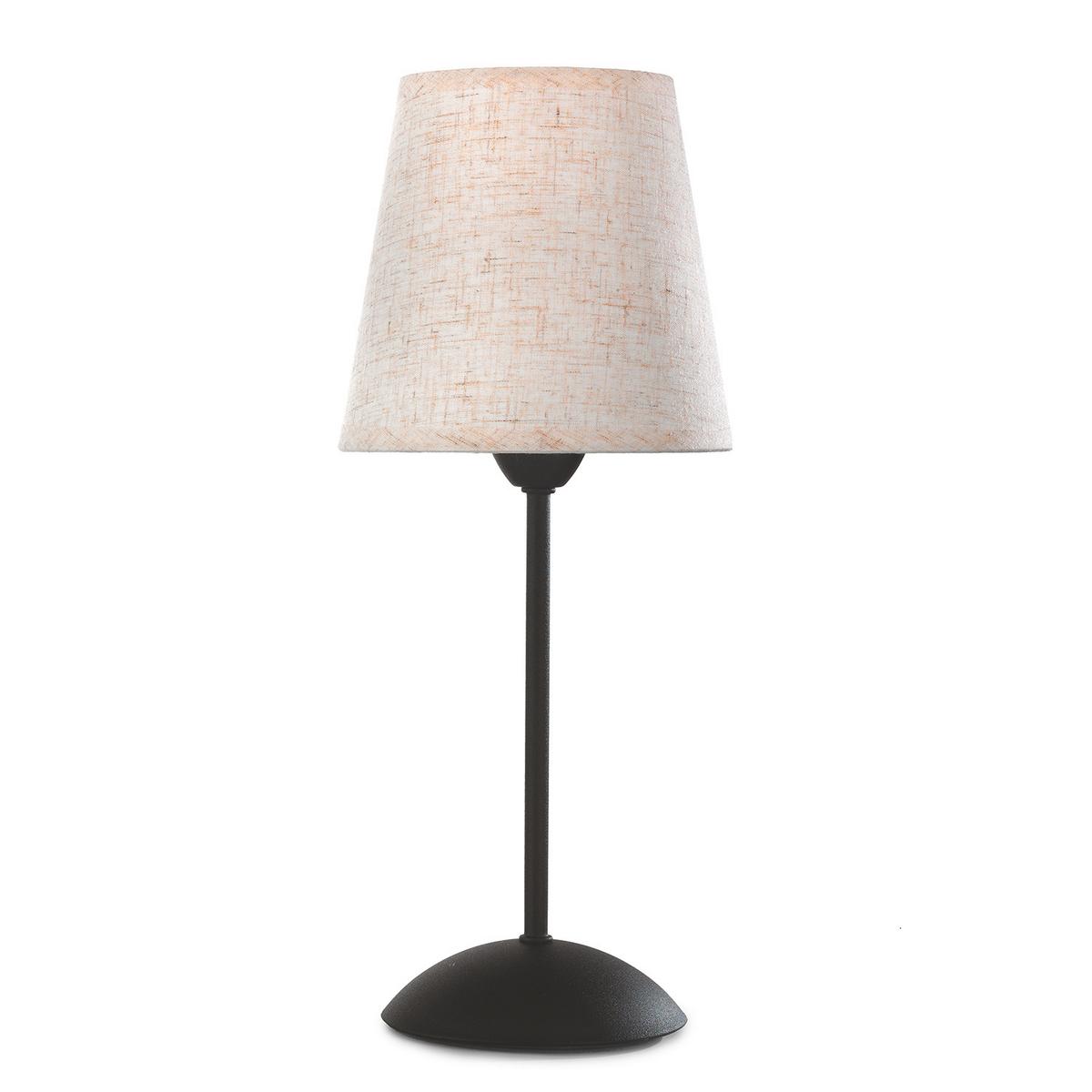 Nachttischleuchte Loris nero Creme/Schwarz max. 6 Watt - Creme/Schwarz, KONVENTIONELL, Textil/Metall (15/15/36cm)