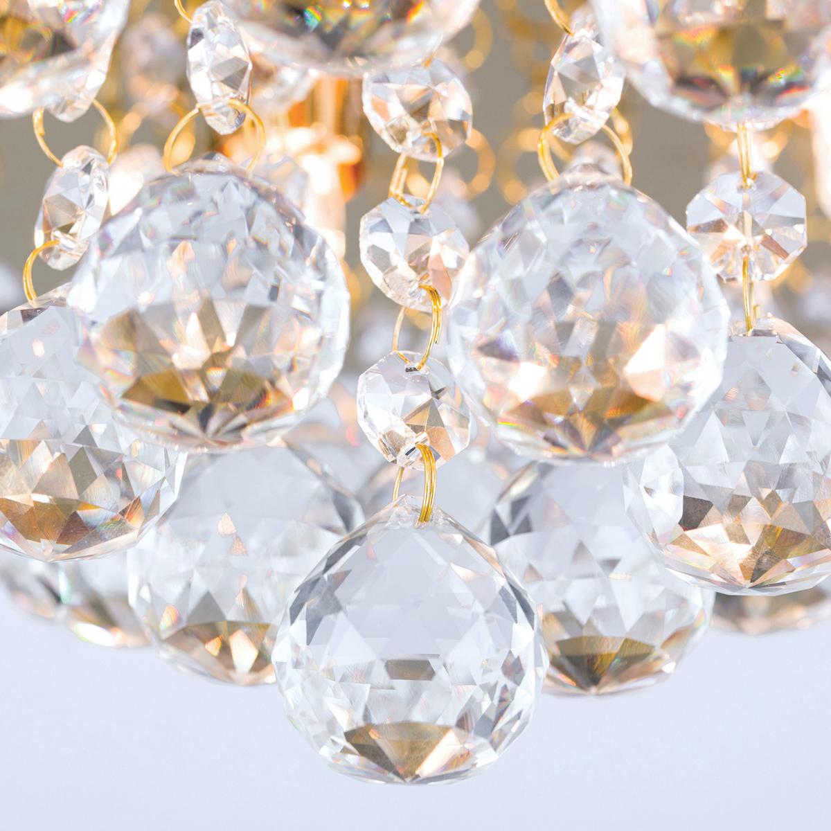 KRYSZTAŁOWA LAMPA SUFITOWA DLU 2378/4/38 GLORIA - kolor złoty, Lifestyle, metal/szkło (38/15cm)