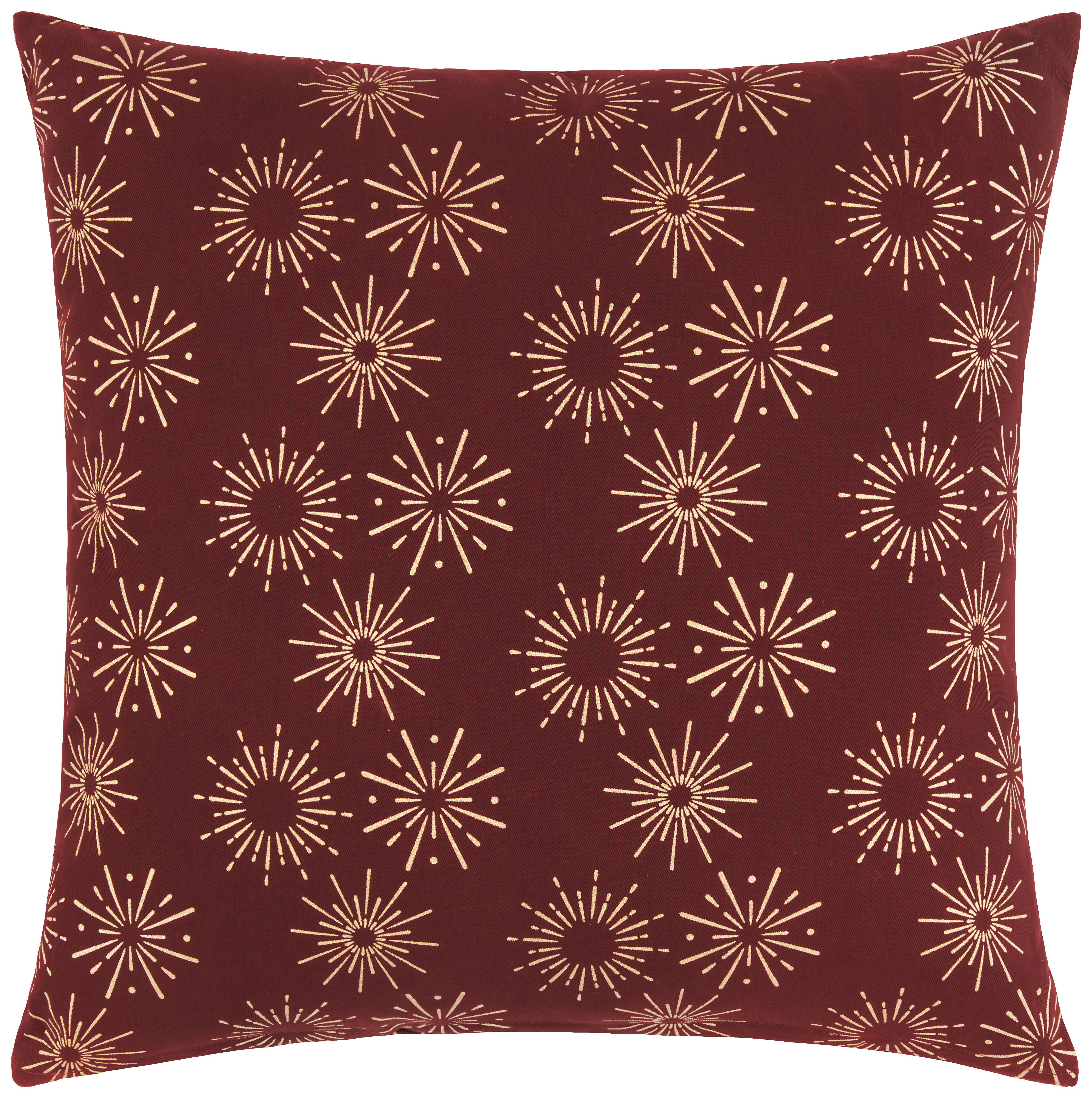 Zierkissen Goldenlights in Weinrot/Gold ca. 45x45cm - Weinrot/Goldfarben, Romantik / Landhaus, Textil - Modern Living