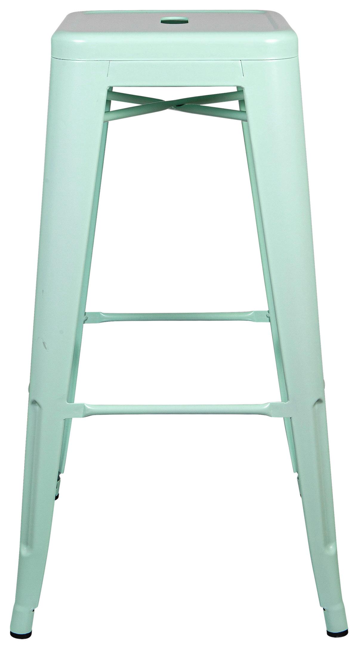 Barski Stol Vantaggio High Brush, Pastelno Zelena, Mat - črna/pastelno zelena, Basics, kovina (44/77/44cm) - MID.YOU