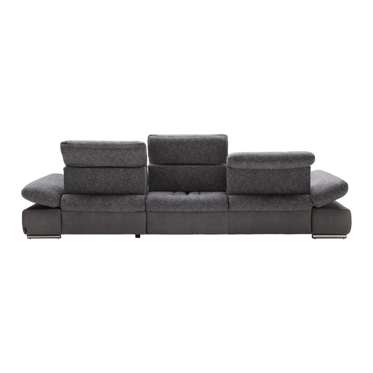 Sedežna Garnitura Sanfino, Siva, Ležišče, Predal - barve kroma/siva, Konvencionalno, kovina/tekstil (305/79-96/199cm) - Premium Living