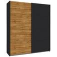Schwebetürenschrank in Eichefarben/ Graphit - Eichefarben, KONVENTIONELL, Holzwerkstoff/Metall (181/210/62cm) - Modern Living Schwebetürenschrank in Eichefarben/ Graphit - Eichefarben, KONVENTIONELL, Holzwerkstoff/Metall (181/210/62cm) - Modern Living