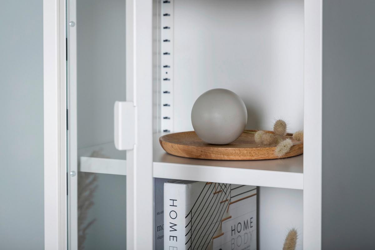 VITRINE MISHA - Weiß, Design, Metall (40,5/150/35cm) - Livetastic