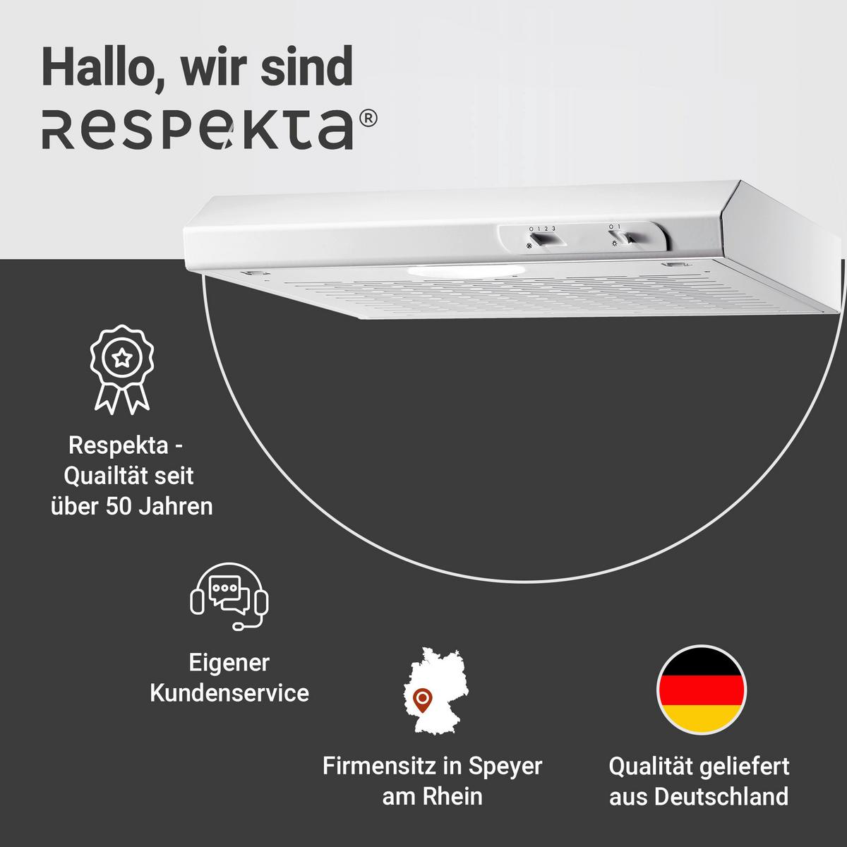 Dunstabzugshaube Suna ca. 50/7,6/47 cm Weiß - Weiß, Trend, Metall (50/7,6/47cm) - Respekta