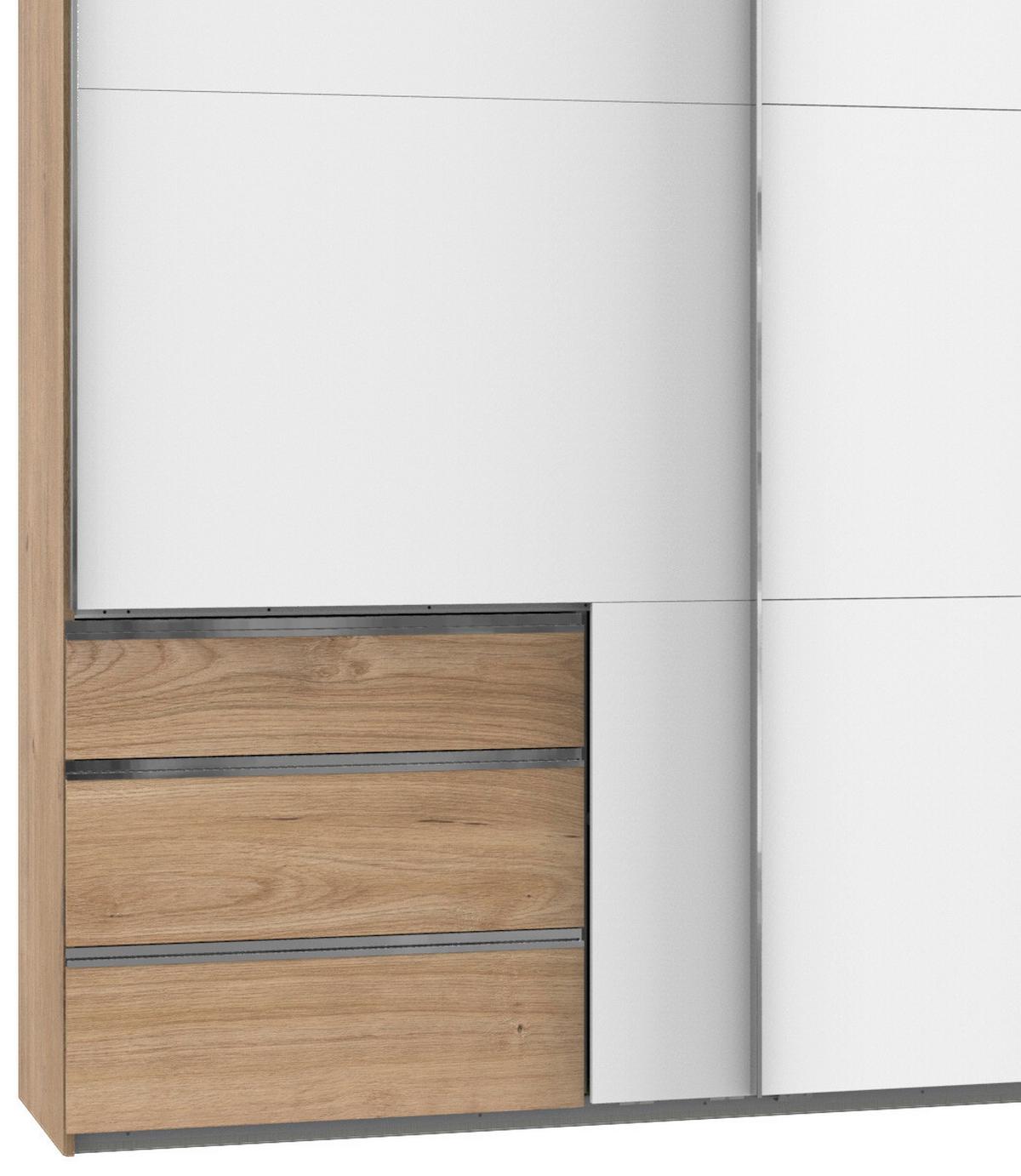 Ormar S Kliznim Vratima Level 36a - bijela/boje hrasta, Basics, drvni materijal/metal (350,00/216,00/65,00cm) - Modern Living