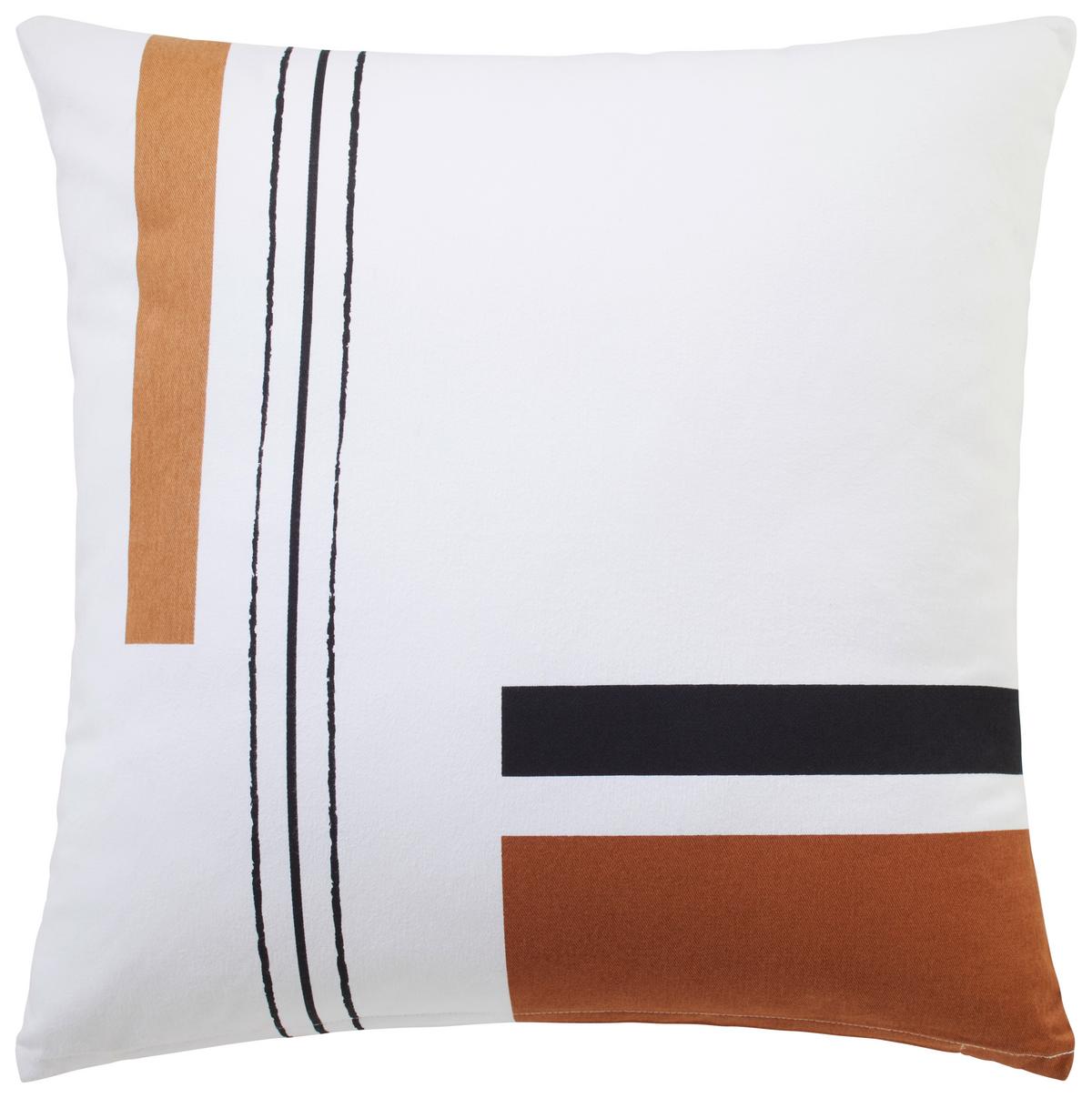 Zierkissen Cross the Line in Weiss ca. 45x45cm - Weiss, Natur (45/45cm) - Modern Living