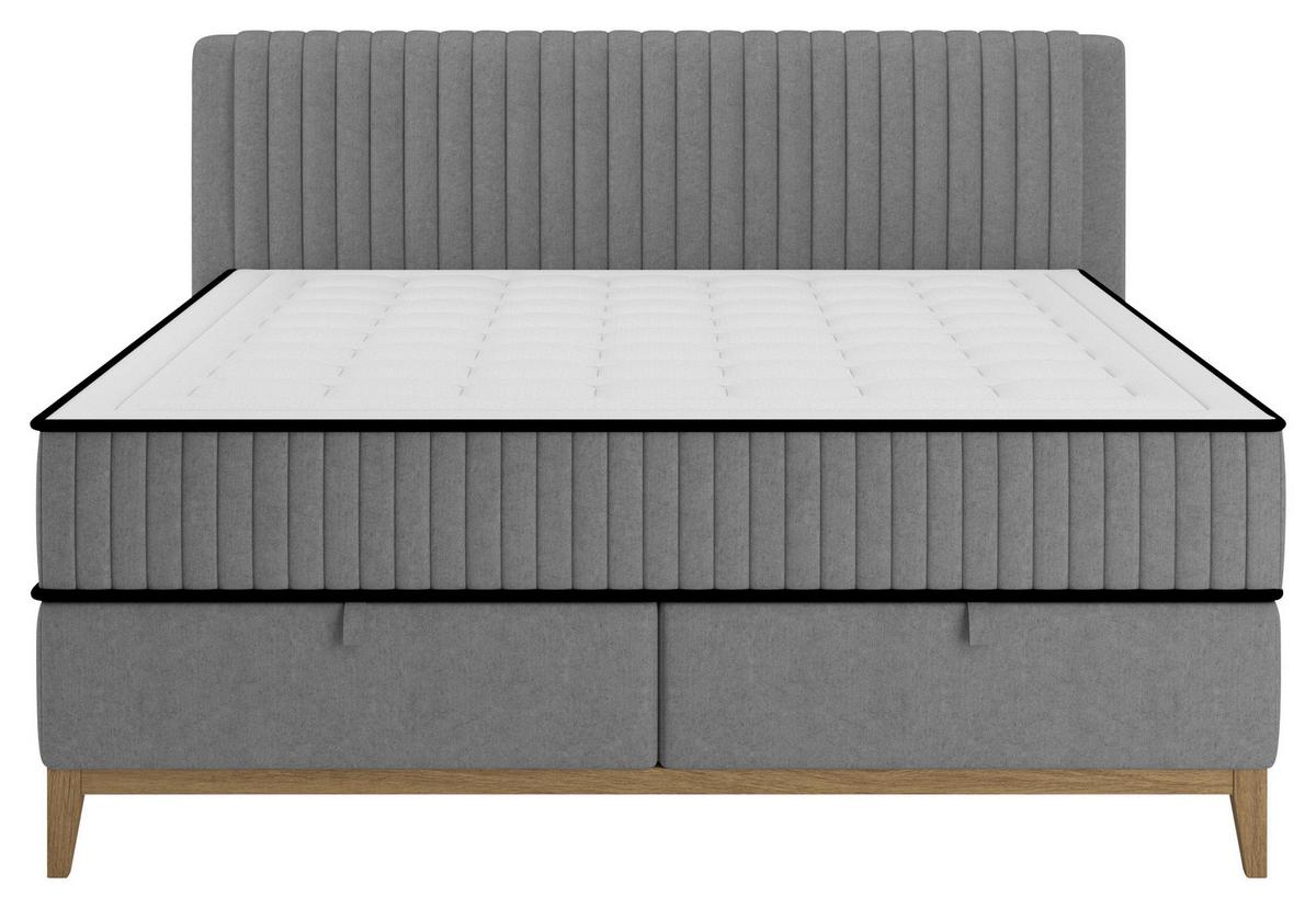 Bett Elena Graphitfarben ca. 200x200cm - Graphitfarben, KONVENTIONELL, Holz/Holzwerkstoff (200/200cm) - Sembella