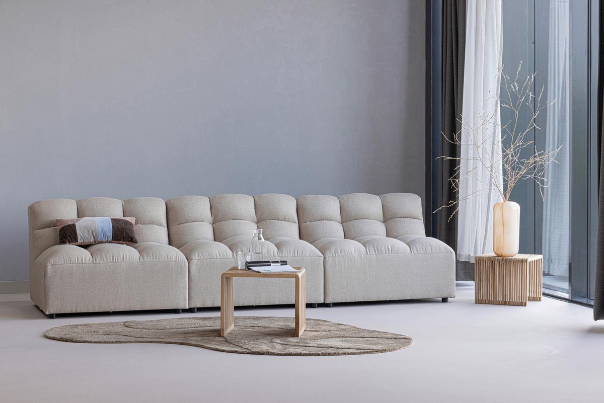 Beistelltisch Jasmijn Teak - Naturfarben, Design, Holz (55/30/55cm) - Livetastic