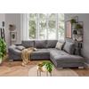 Wohnlandschaft Alvito Grau Cord - Silberfarben/Grau, Design, Holz/Textil (298/202cm) - MID.YOU
