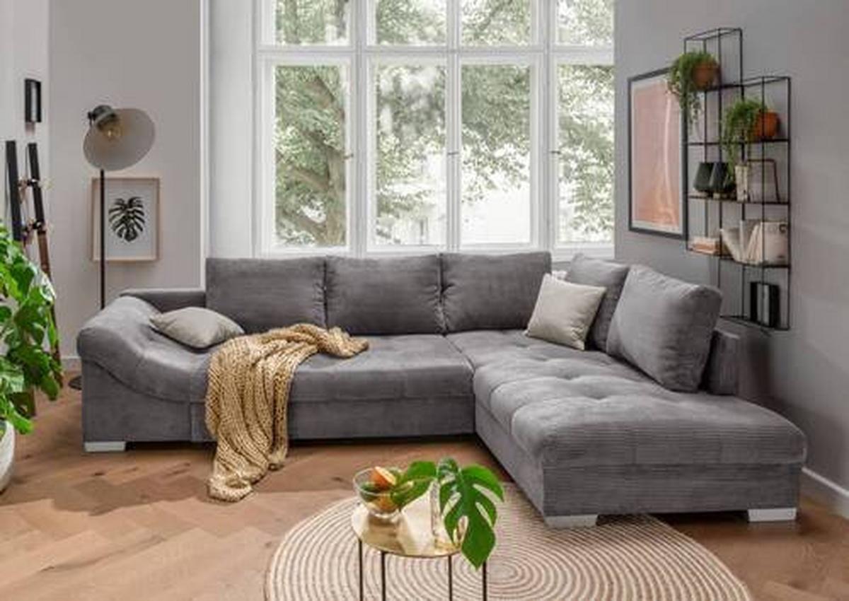 Colțar ALVITO - argintiu/gri, Design, textil (298/202cm) - MID.YOU
