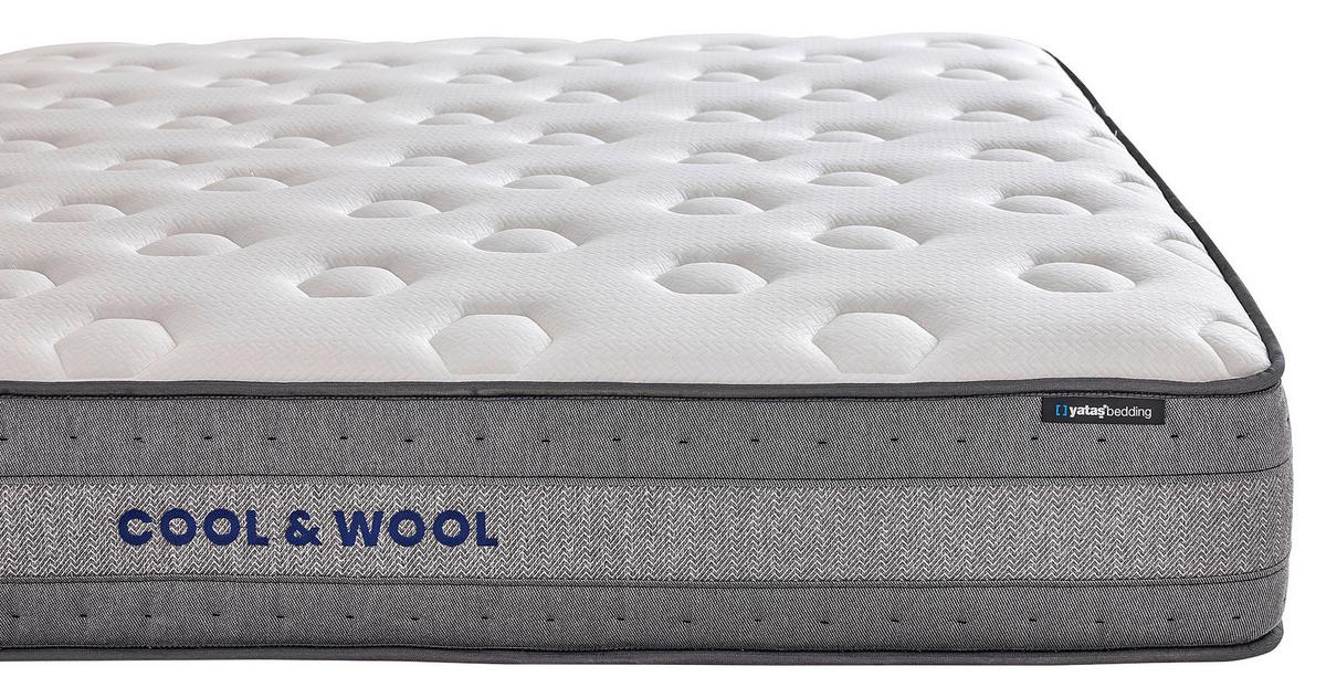 Matratze Cool & Wool H3 + H3 ca. 90x200 cm - Weiß/Grau, Basics, Textil (90/200cm) - Yatas