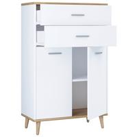 Kommode Landos ca. 60x97 cm Weiß - Honigeiche/Weiß, MODERN, Holzwerkstoff (60/97/28cm) - MID.YOU