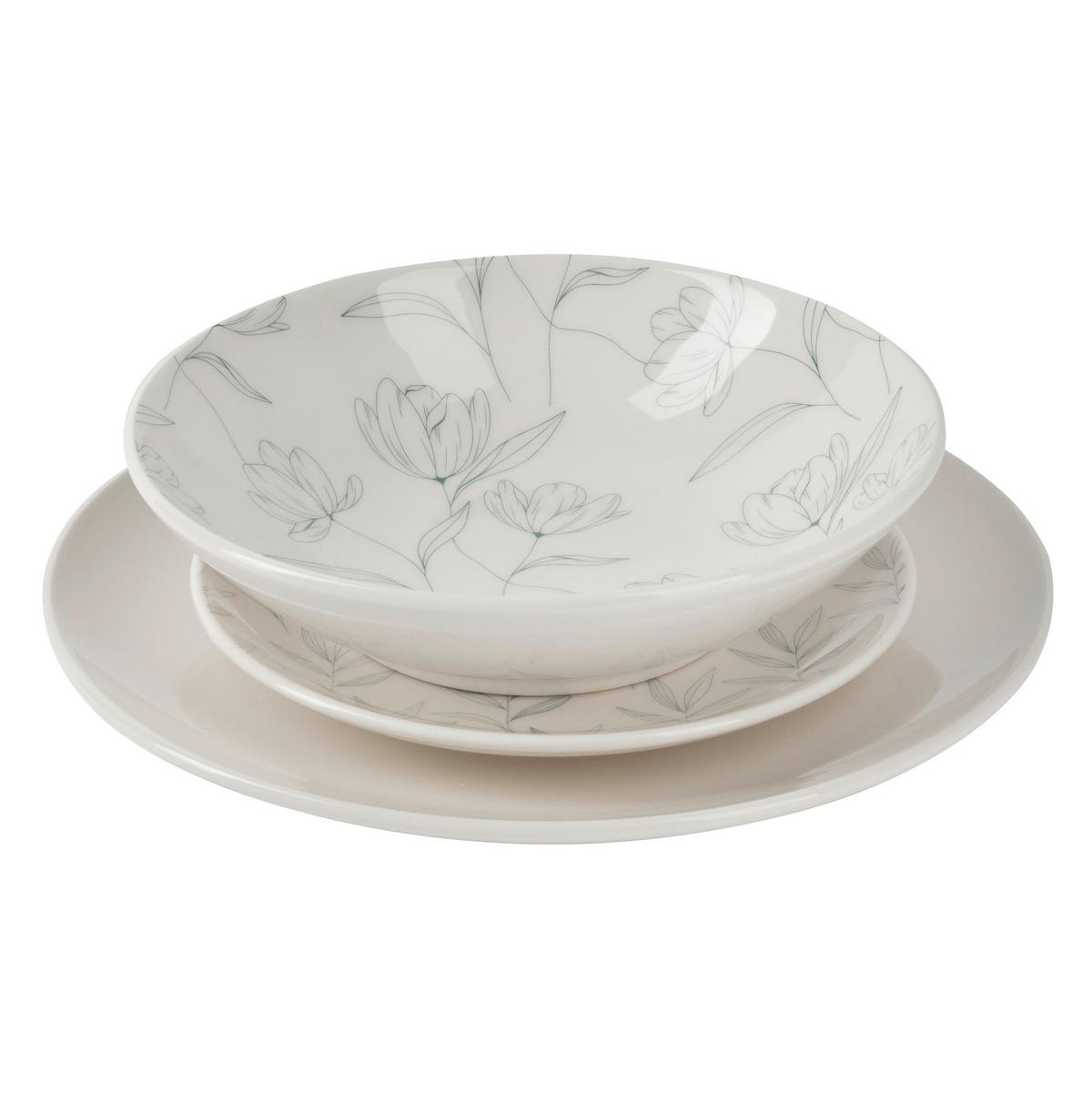 ZASTAWA STOŁOWA FLOWER - biały, Lifestyle, ceramika - Novel