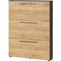 Schuhkipper Wildomar in Braun/Graphitfarben - Schwarz/Graphitfarben, Modern, Holzwerkstoff/Metall (100/129/19cm) - Mömax