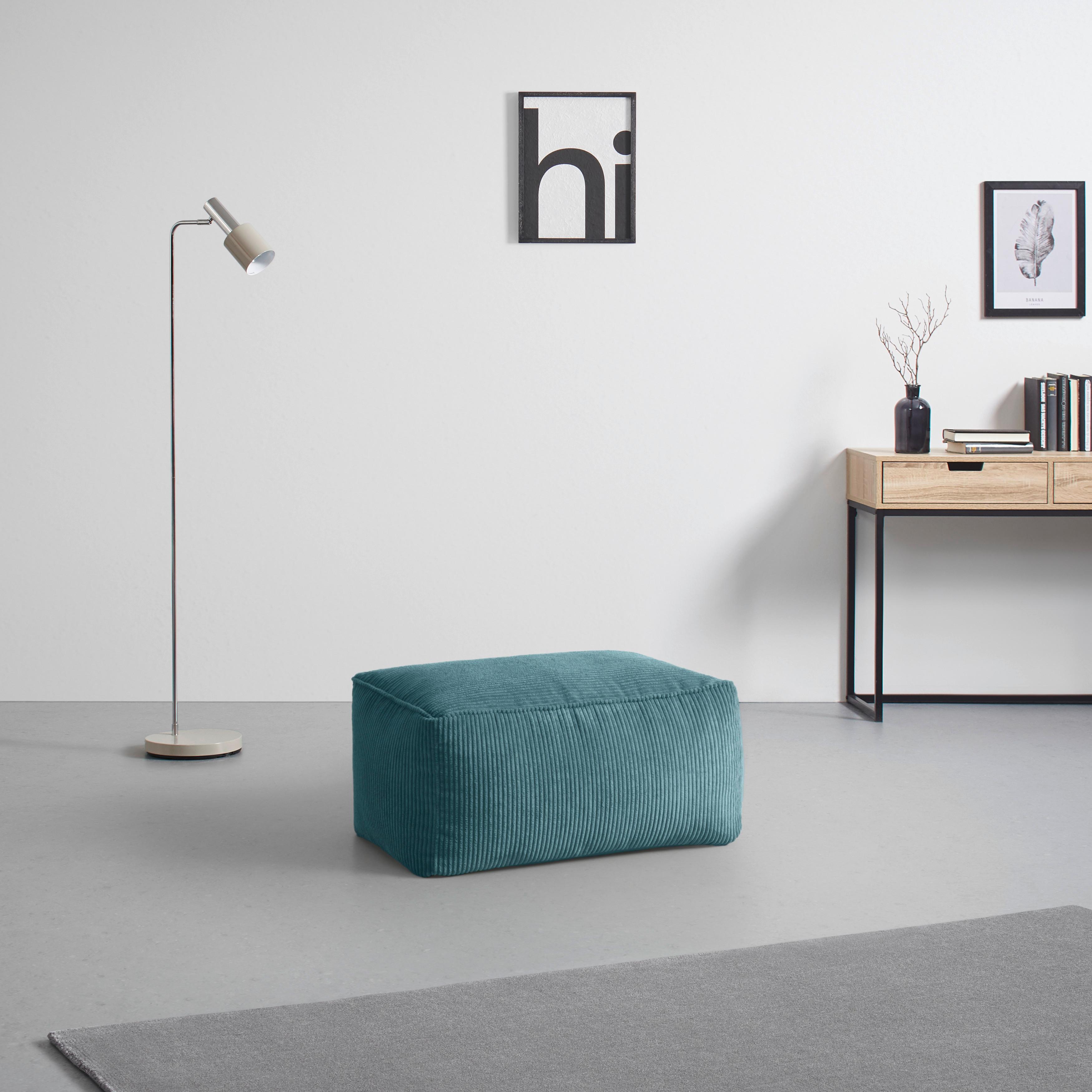 Hocker Caroline Petrol - Petrol, MODERN, Textil (80/38/50cm) - Mömax