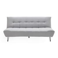 Schlafsofa Geli Hellgrau Webstoff - Hellgrau/Schwarz, MODERN, Holz/Textil (192/88/97cm) - Bessagi Home