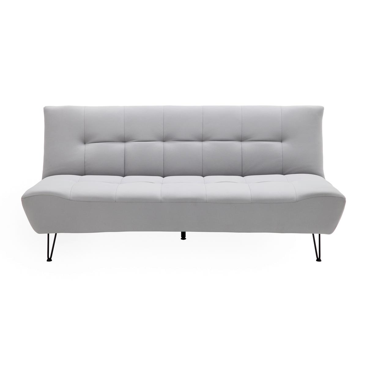 Schlafsofa Geli Hellgrau Webstoff - Hellgrau/Schwarz, MODERN, Holz/Textil (192/88/97cm) - Bessagi Home