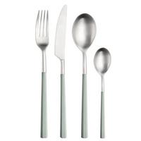 Jedilni Pribor Hive, 16-Delni - barve nerjavečega jekla/žajbljevo zelena, Basics, kovina/umetna masa (25,5/7/5,3cm) - Pintinox