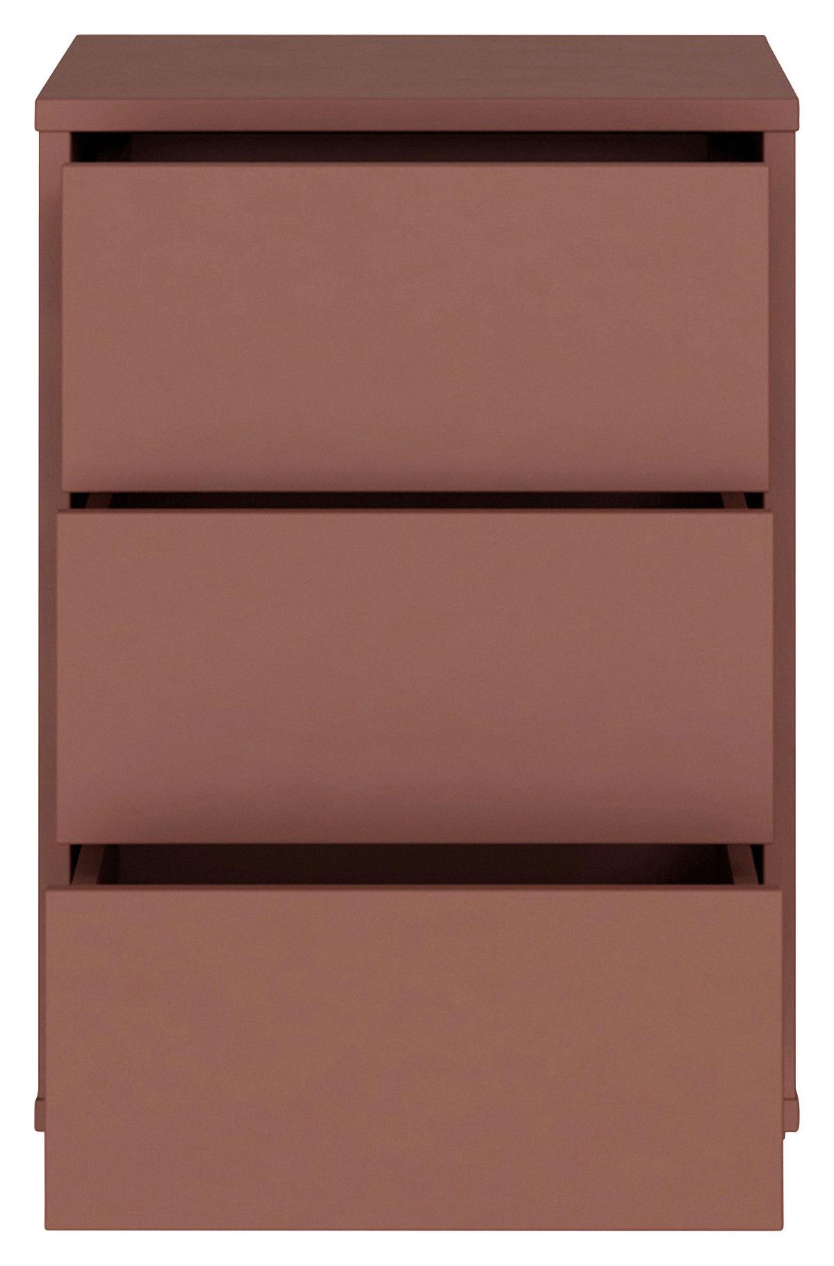 Nočna Omarica Alice, Terakota - srebrne barve/terakota, Trend, umetna masa/leseni material (50/69/42cm) - Carryhome