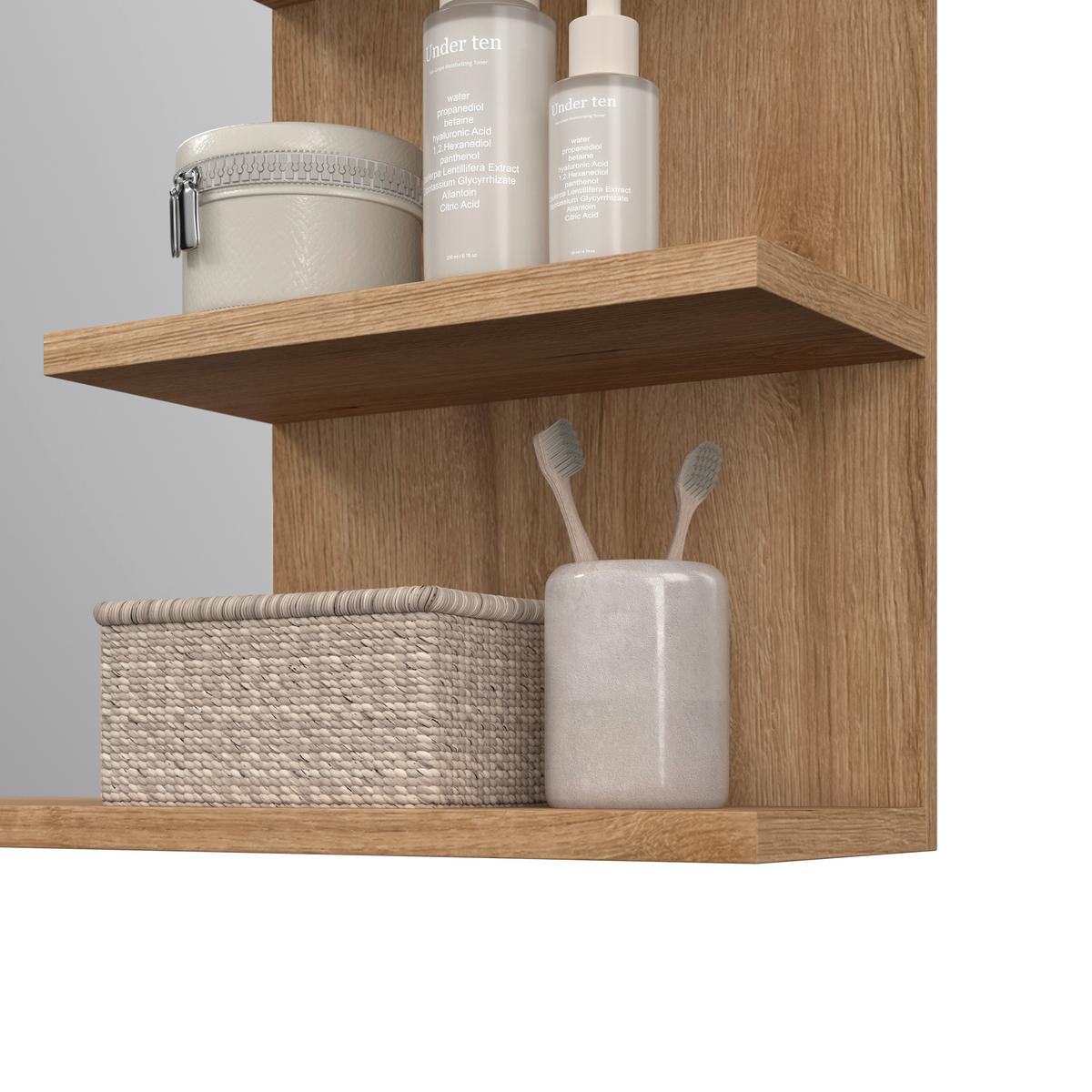 Ogledalo Kupaonsko Cotia - boje hrasta/antracit, Moderno, staklo/drvni materijal (135/70/20cm) - James Wood