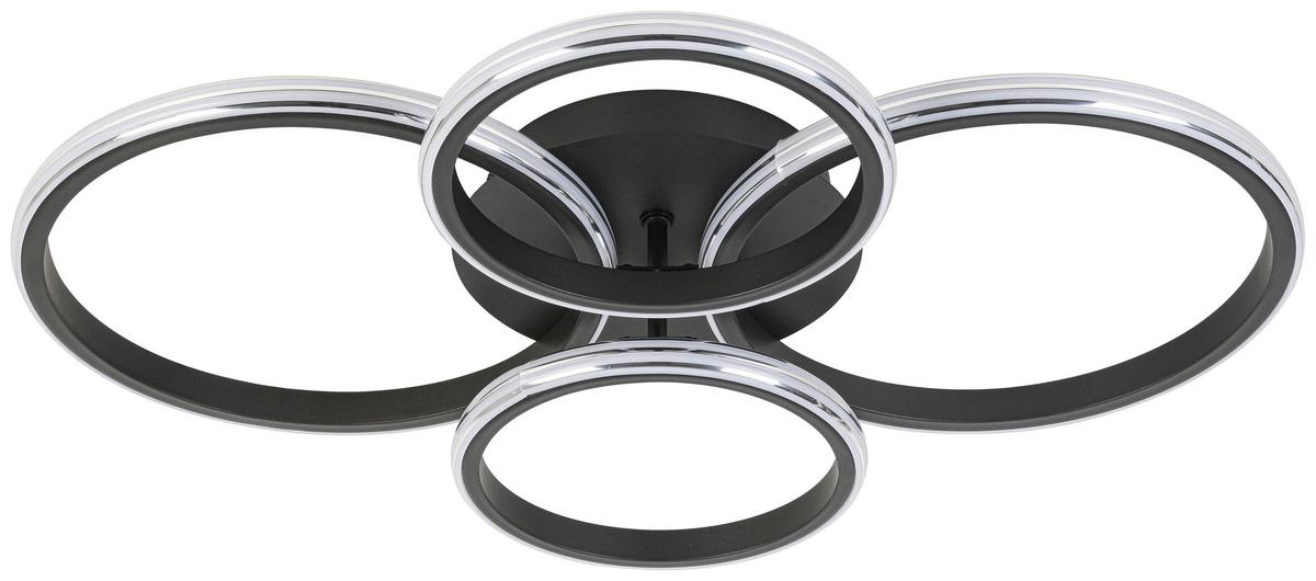 Stropna Led-svetilka Maxi - barve kroma/črna, Moderno, kovina/umetna masa (62/46/9cm) - Mömax