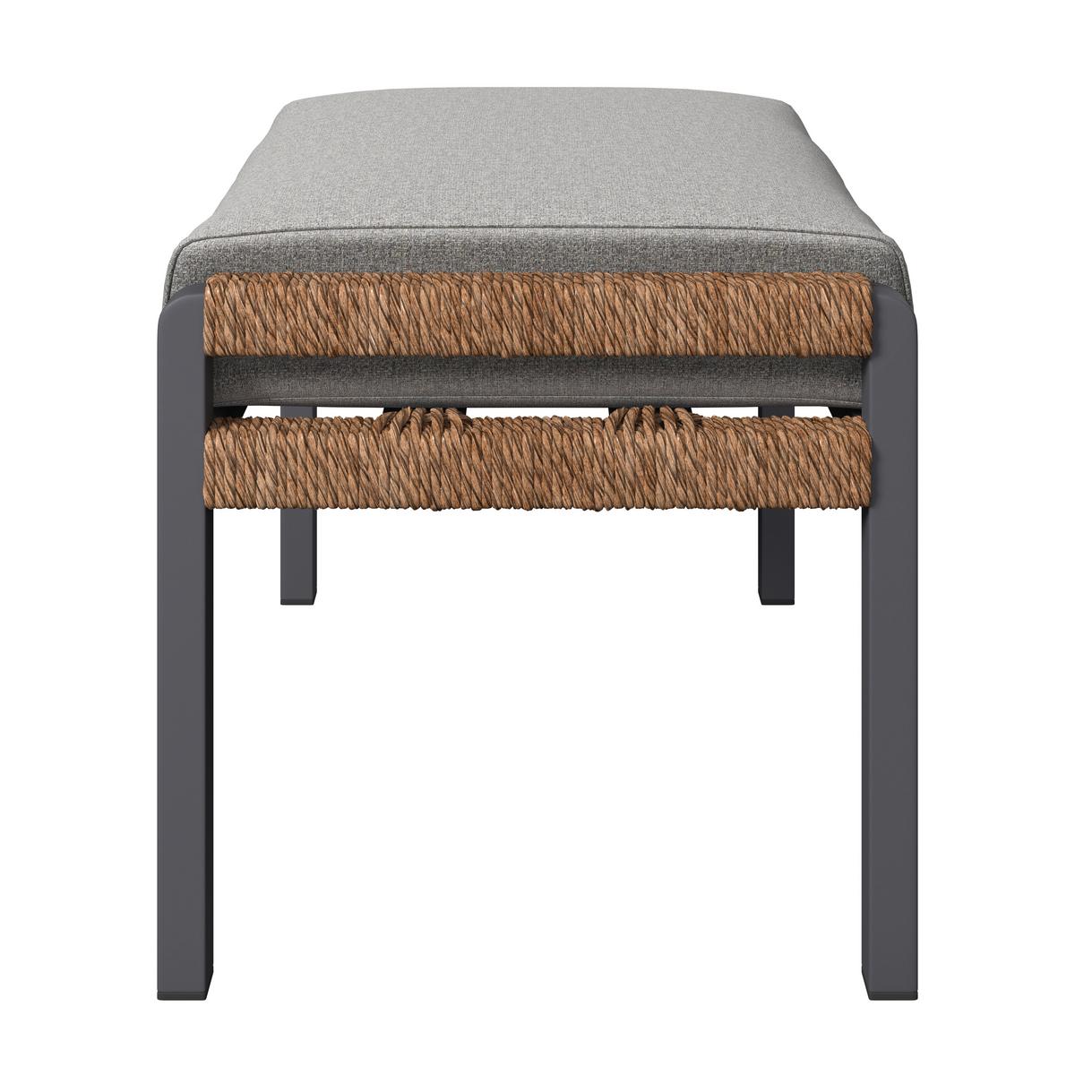 Loungegarnitur Casa Blanca Anthrazit/Naturfarben/Hellgrau - Anthrazit/Hellgrau, MODERN, Glas/Kunststoff