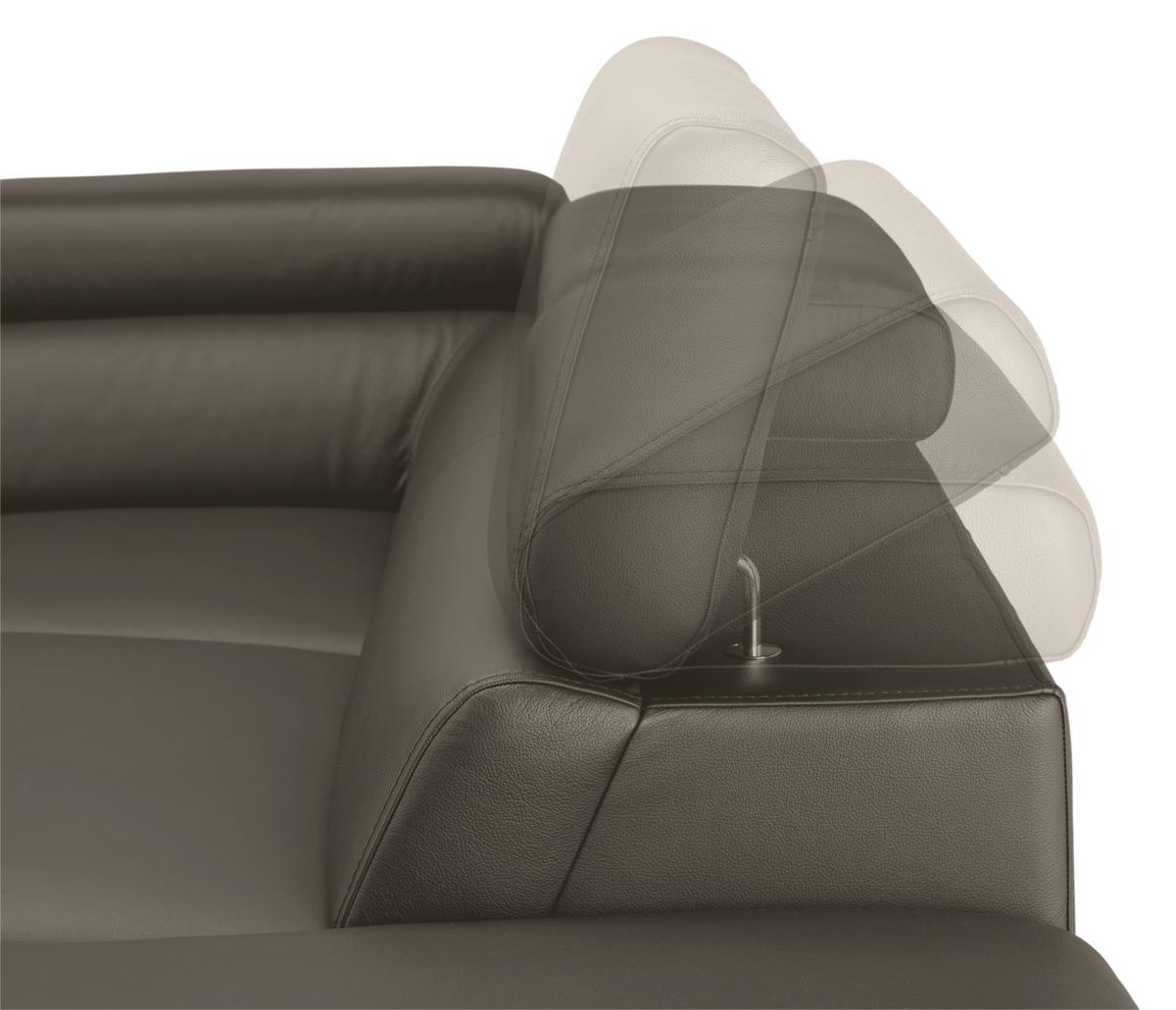 Wohnlandschaft Carmen rechts Dunkelgrau - Dunkelgrau/Schwarz, MODERN, Leder/Holz (292/72/226cm) - Premium Living